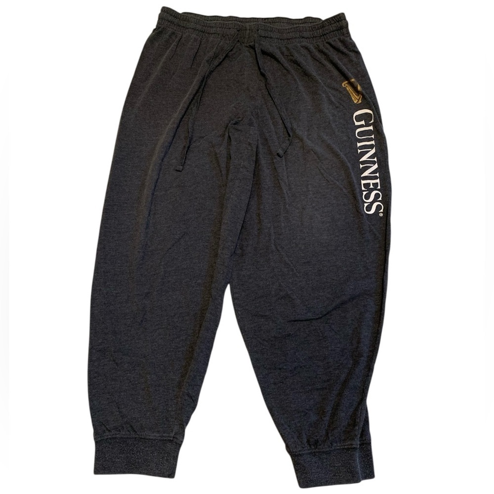 GUINNESS XL/EG Dark Gray Speckled Logo Cropped Jogger Sweatpants 2020